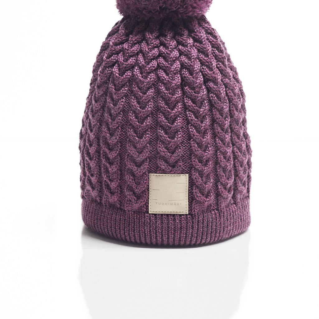 KATRI braided knit merino beanie with cotton lining