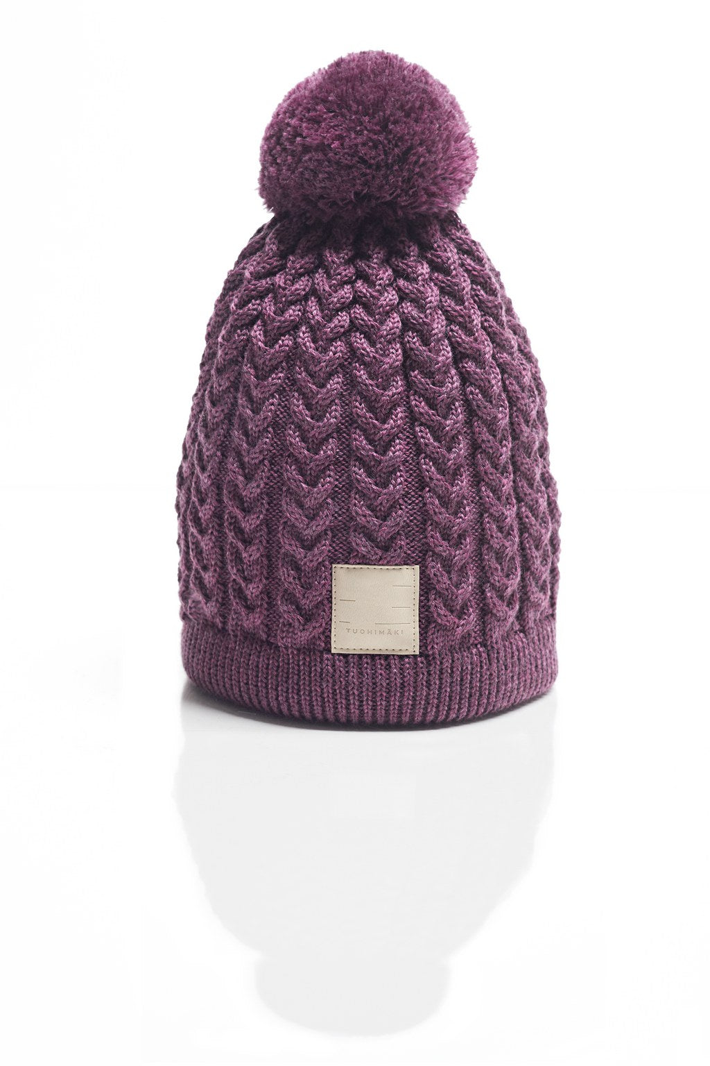 KATRI braided knit merino beanie with cotton lining