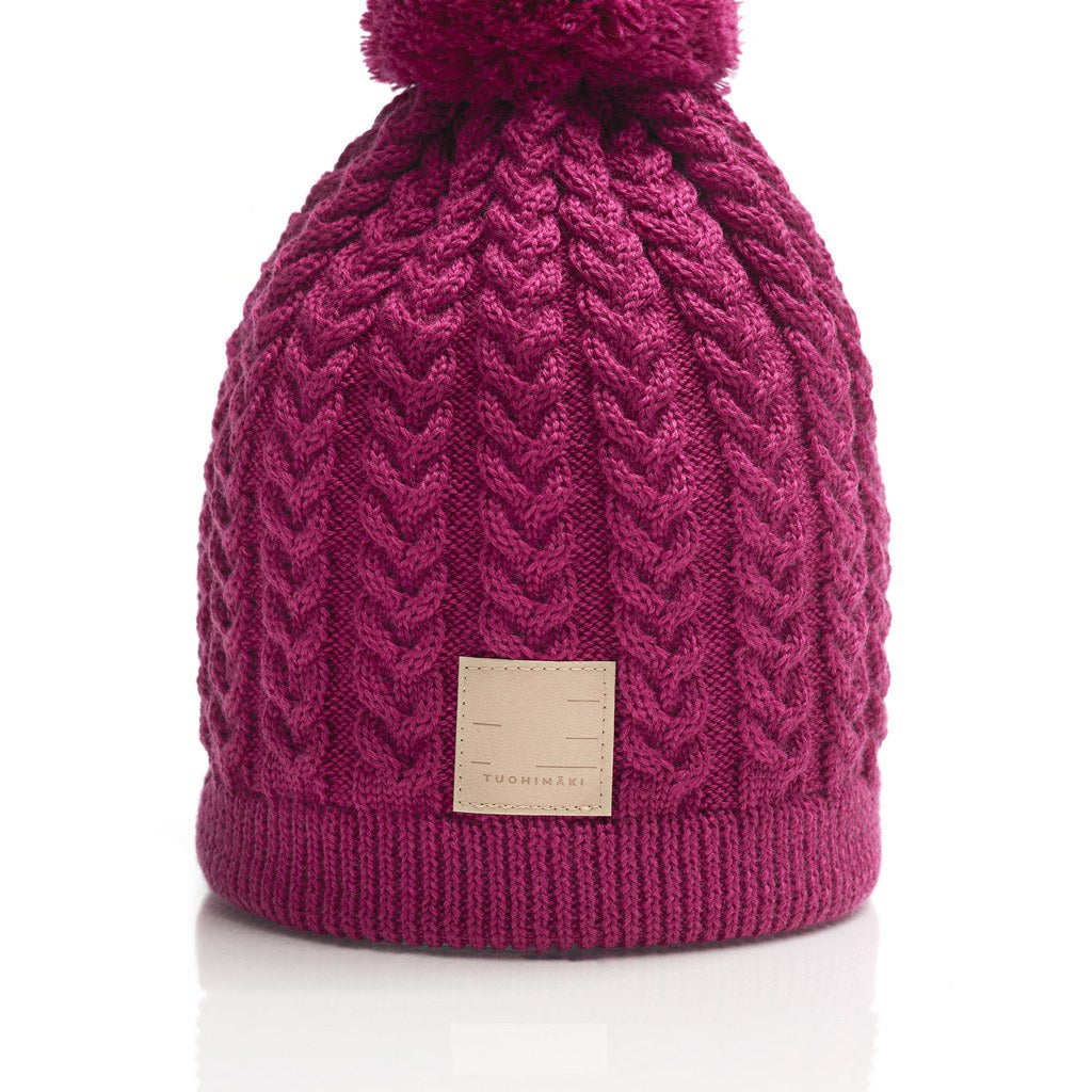KATRI braided knit merino beanie with cotton lining
