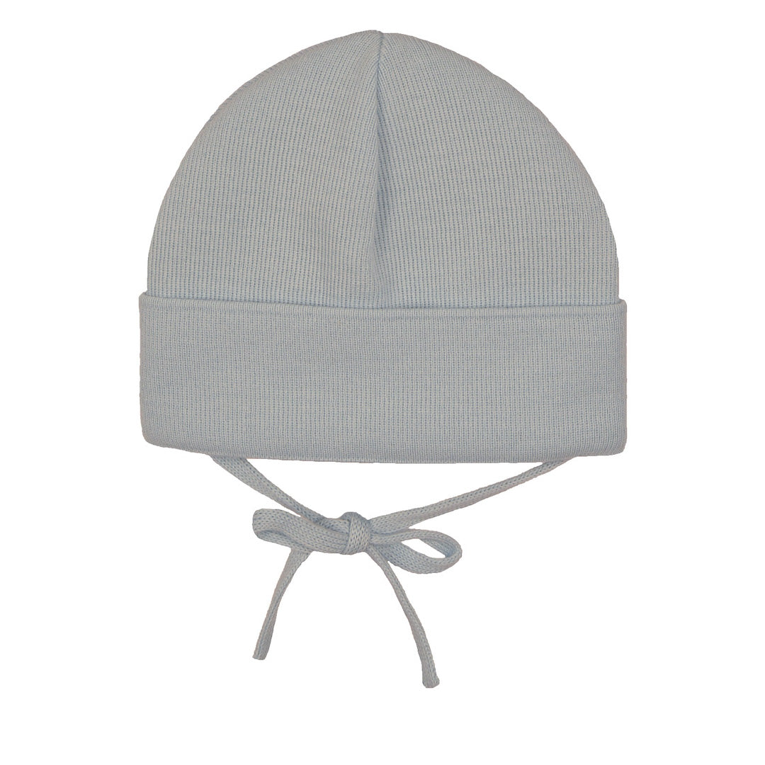 Children's Ribbon beanie light blue cotton for 2-4 years old