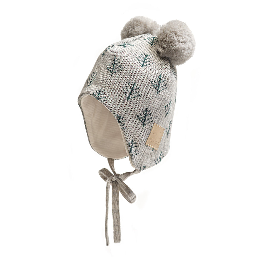Children's ribbon beanie in merino wool for 2-4 year olds