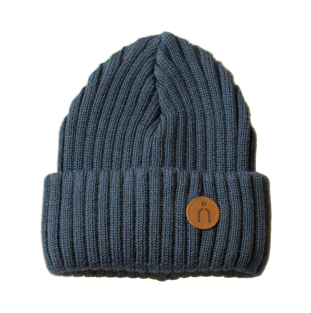 Children's Merino beanie blue gray