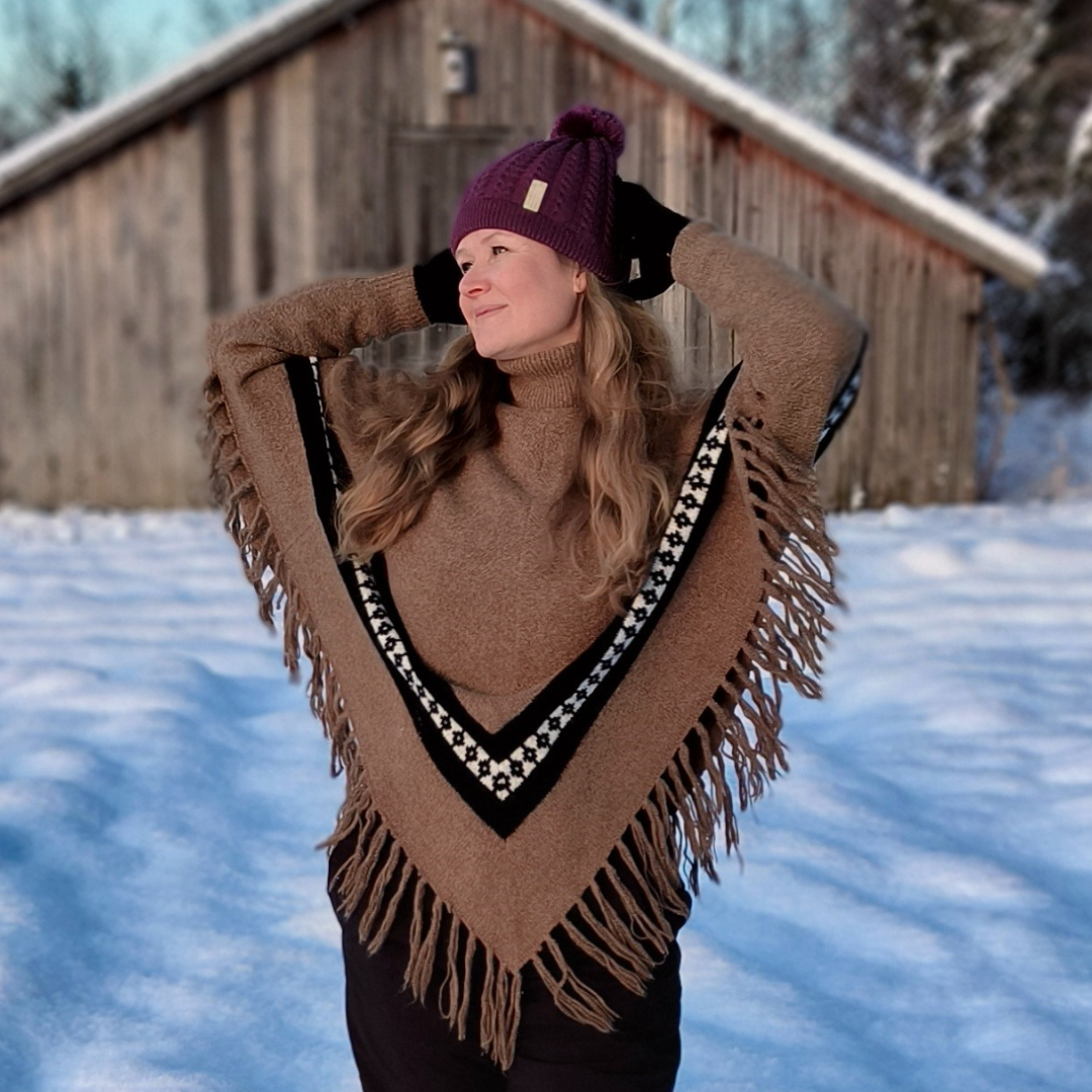 KATRI braided knit merino beanie with cotton lining