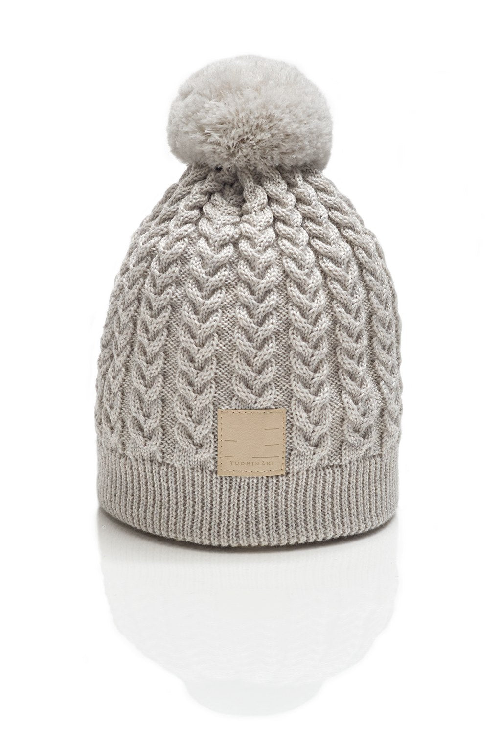 KATRI braided knit merino beanie with cotton lining