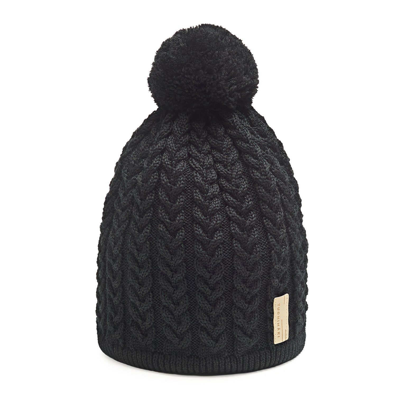 KATRI braided knit merino beanie with cotton lining