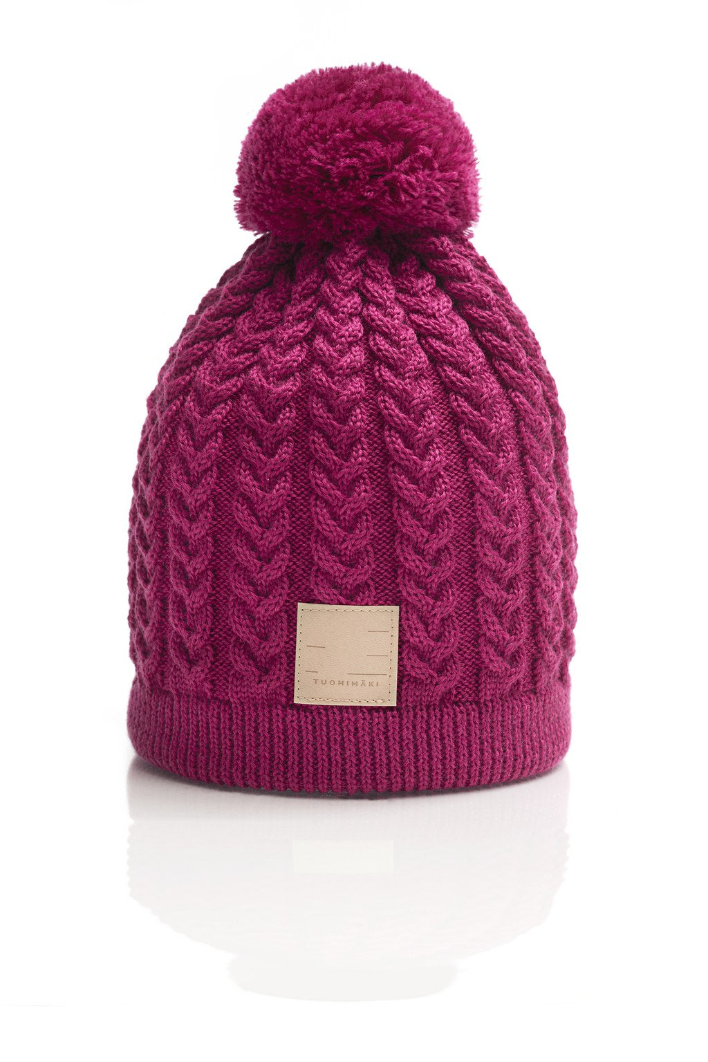 KATRI braided knit merino beanie with cotton lining